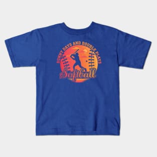 Sunny Days and Double Plays Softball Summer Sunset Fastpitch Original Kids T-Shirt